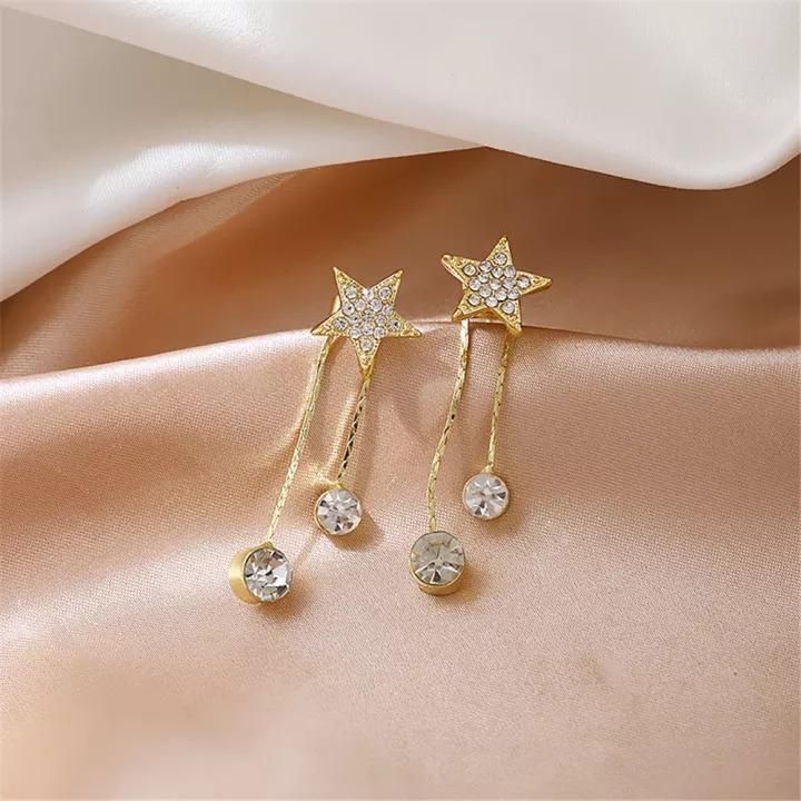 AVR JEWELS Gold Plated Korean Shining Star Stud Earrings